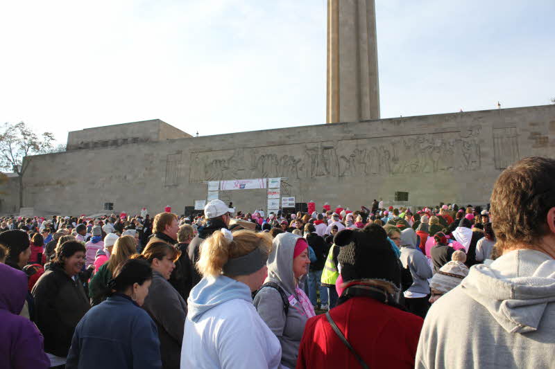 Getting ready for Making Strides Against Breast Cancer Walk